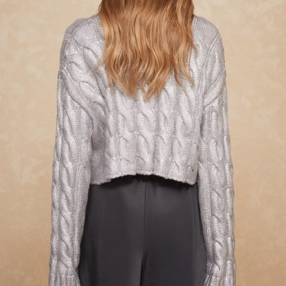 NWT Noli shop metallic silver sweater - Picture 4 of 10